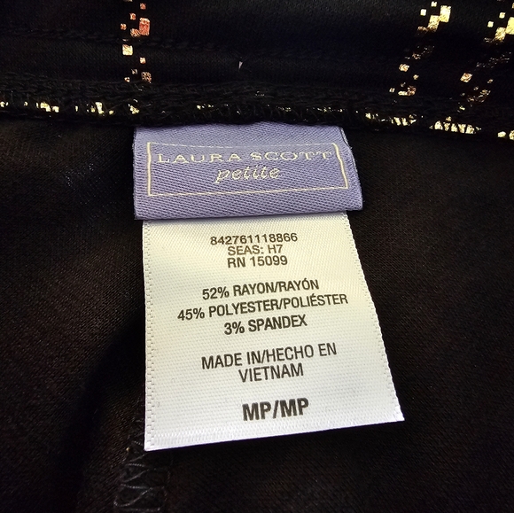 Laura Scott Skirt w/ Gold Accents Size Medium Petite - Picture 3 of 4